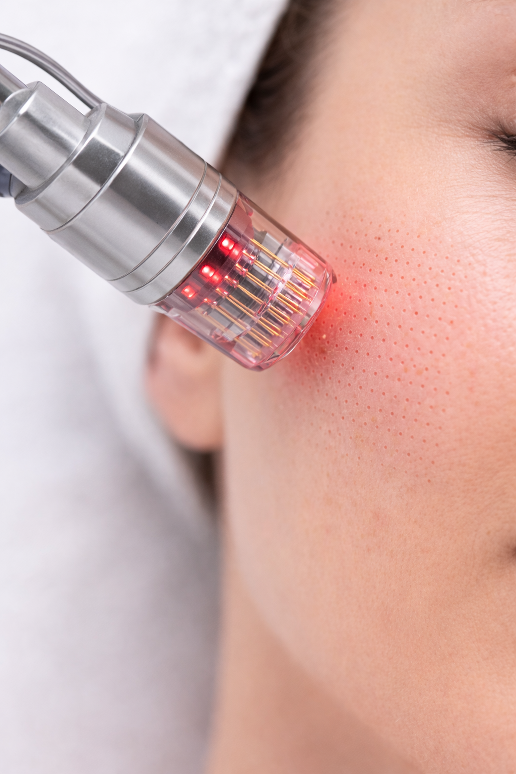 RF Microneedling behandling för hudföryngring och uppstramning på kliniken i Järfälla